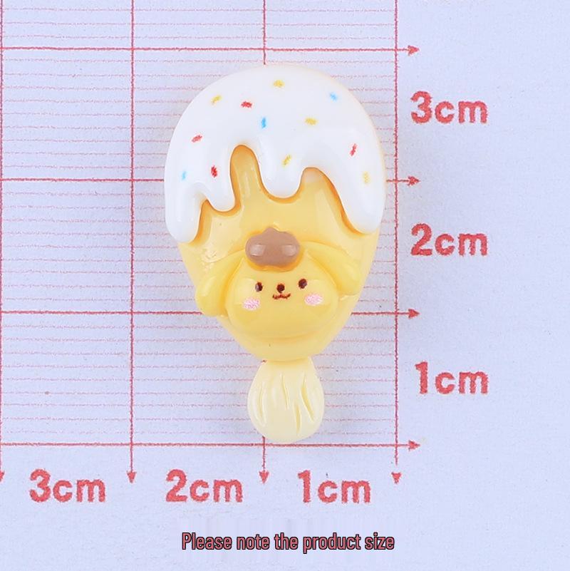 Glossy Animal Ice Cream Cartoon Resin Hair Clip DIY Ornament Accessories
