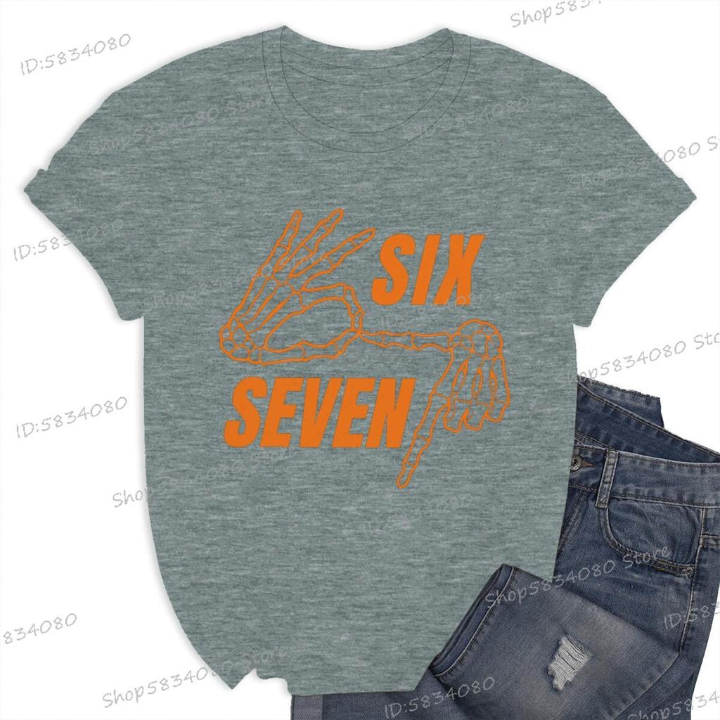 Six Seven Meme Halloween Shirt Funny Gift for Him Her Trend Halloween 6 7 Vintage Tee Unisex Women Internet Humor T Shirt