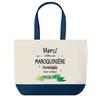 Shopping Bag - PLANETEE - Thank You Unforgettable Leatherworker - Blue Background - Cotton - 40 X 45 Cm