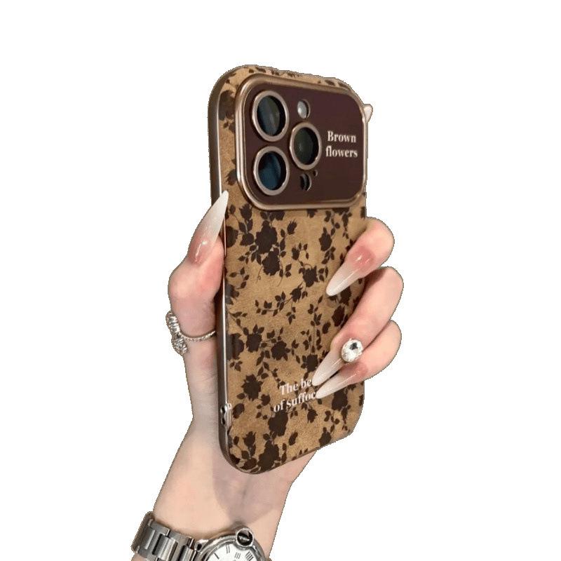 Retro Rose Flower Drop-Proof Luxury iPhone 15 Pro Max Case for Apple 16, 14, 13, 12