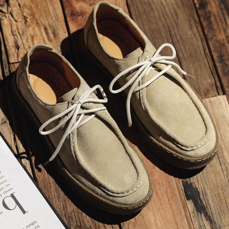 

Нішевий Бренд Оригінальний Дизайн Висока Якість Британський Вуличний Стиль Повсякденне Вуличне Плаття Справжня Замша Повсякденне Взуття Для Чоловіків 42 бежевий