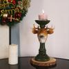 Vintage Christmas Reindeer Candlesticks Decoration Resin Deer Head Figurine Home Living Room Desktop Decoration Animal Statue