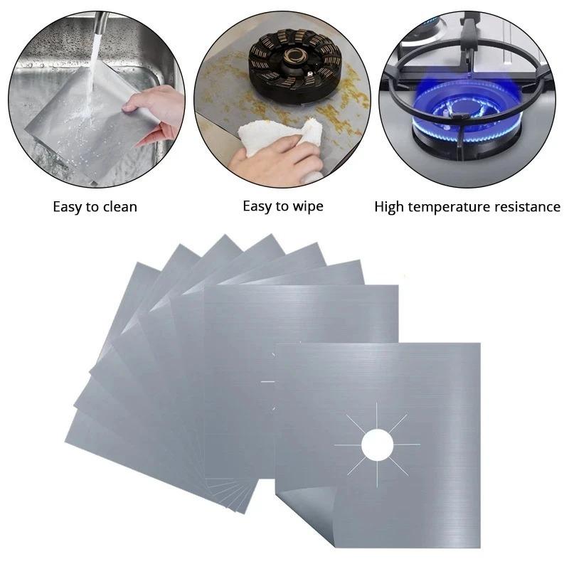 1-15PCS Gas Stove Protector Mat Reusable Washable High Temperature Resistant Oil Stain Proof Non-Toxic Easy Clean Kitchen Mat