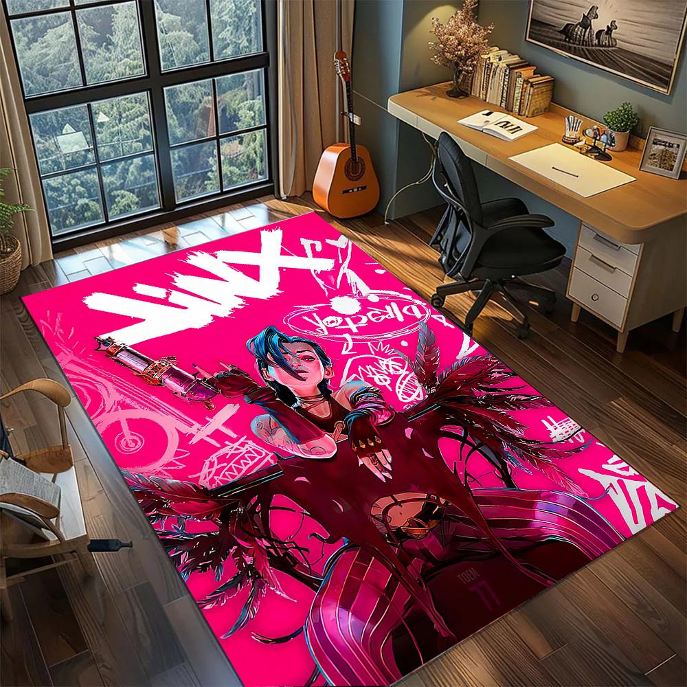 Jinx: Esports Atmosphere Rug Carpet Large Area Rug Non Slip Washable Floor Mat Gamer Room Bedroom Home Decor