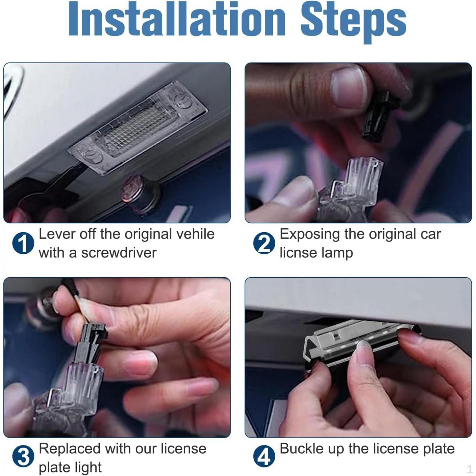 

2x License Plate Light Tag Lamp Assembly Portable Accessories LED for II () Espace MK4