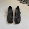 Fashion SUOJIALUN Spring New Brand Women Flat Shoes Fashion Split Toe Laofer Shoes Soft Flat Heel Ladies Casual Outdoor Mary Jane Shoes