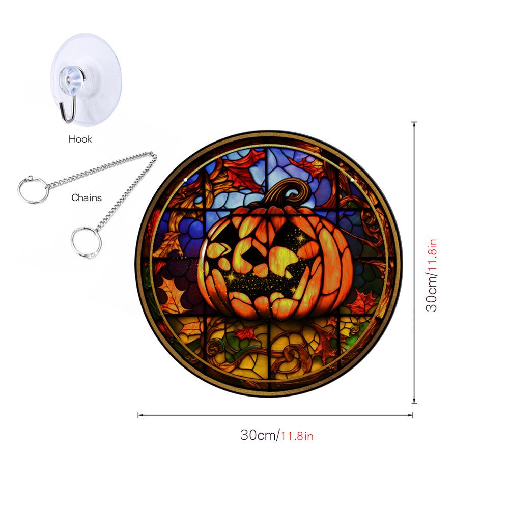 TYU100-109 Calabaza de Halloween Murciélago Cadena de Hierro Adorno Colgante para Decoración de Ventana o Porche