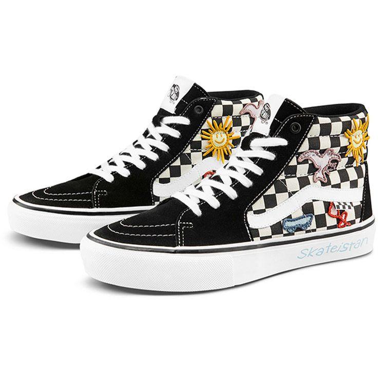 Vans Skateistan X Skate Sk8-Hi Checkerboard Unisex Sneakers Black VN0A5FCC89C