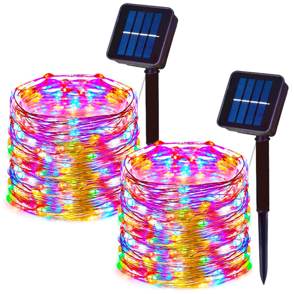 Solar Fairy Lights Outdoor Waterproof Solar String Lights 8 Modes Christmas Copper Wire Lights for Patio Decoration