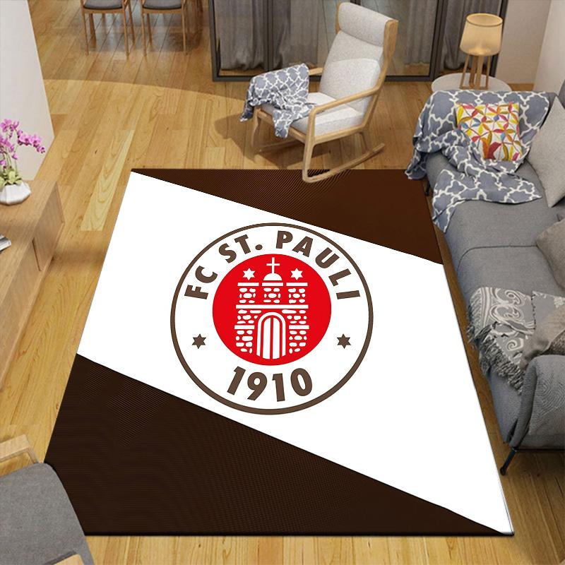 FC St. Pauli Flannel Pattern Square Carpet,Area Rug,Carpet Rug for Living Room Bedroom Sofa Playroom Decor,Non-slip Floor Mat