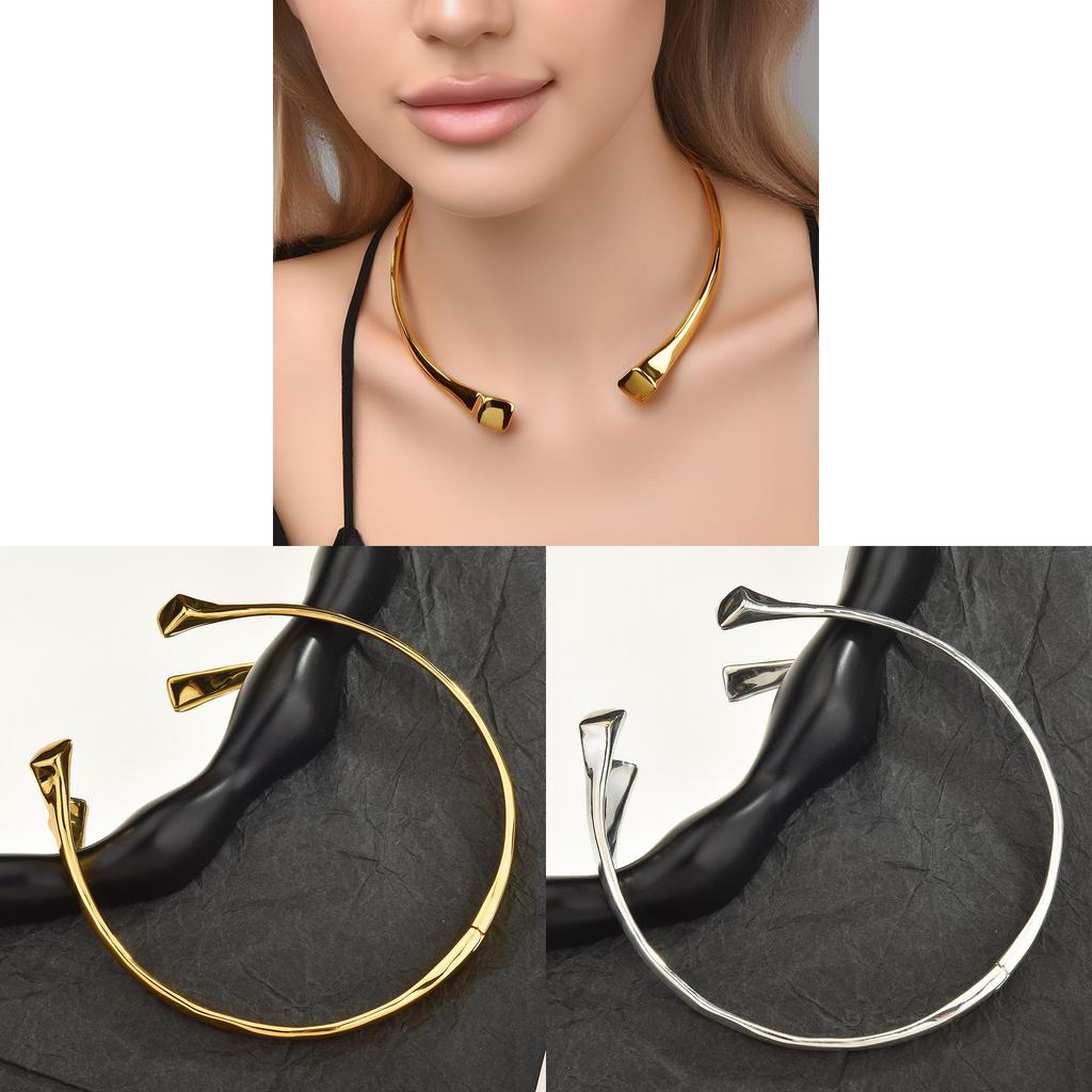 Spanish Openclosure Chain Collar Jewelry With Gold Silver Finish For Womens Accessories