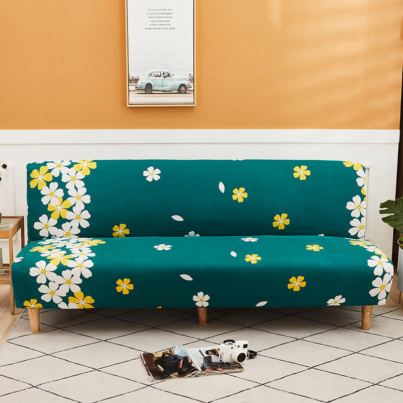 Universal Thickened Elastic Printed Brushed Sofa Bed Cover Without Armrests All-inclusive Fabric Sofa Cover