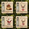 4pcs Christmas Gift Money Holder Ornament - Wooden Festive Tree Accessory with Santa, Reindeer Design, Christmas Party Ornaments
