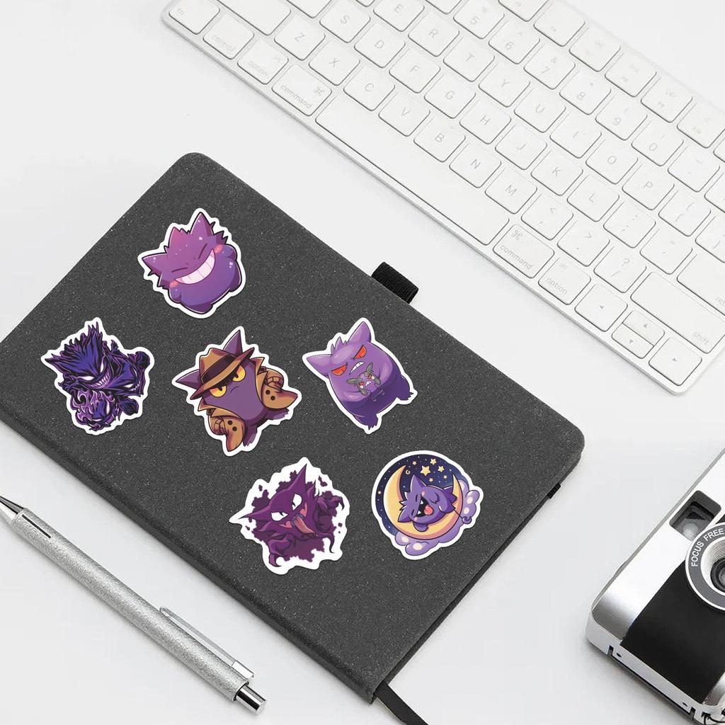 47 Gengar Pokémon Stickers: Cool, Personality-Driven Decals for Skateboards, Refrigerators, and Books.