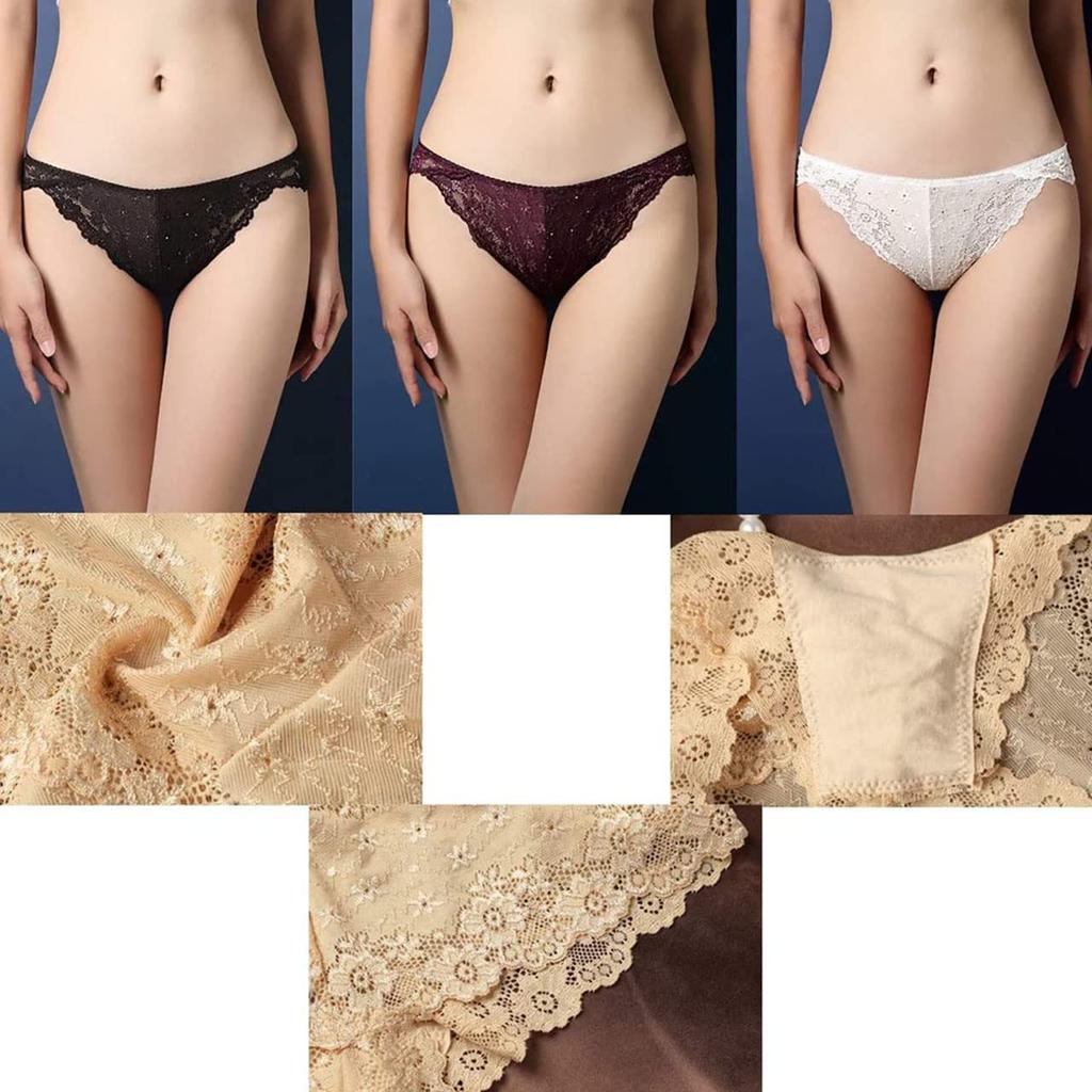 WHITE FANG Floral Lace Size TT23S5 of Women's Underwear, 5-Piece Set, Sexy, L, (Set 5)