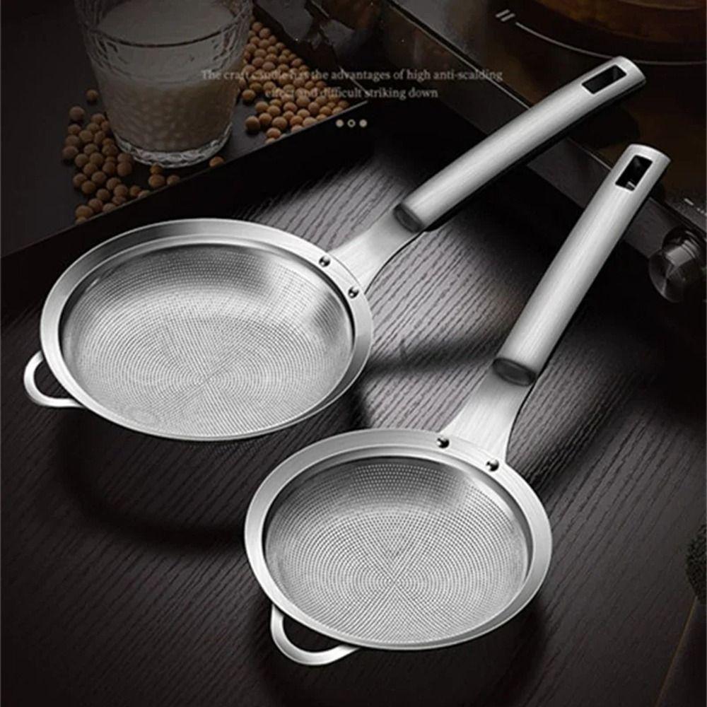 304 Stainless Steel Fine Mesh Filter Spoon Long Handle Kitchen Sieve  Flour Sifting