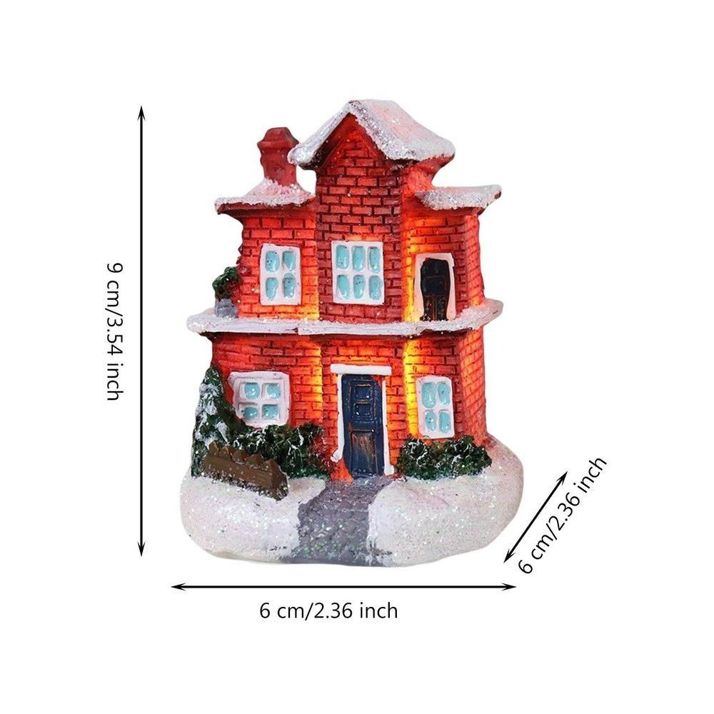 Winter Snow LED Lighted Houses Luminous Village Christmas Figurine Desktop Collectible