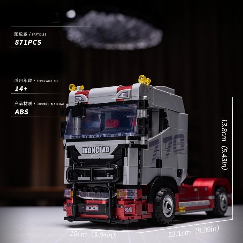 Garage Speed Schwertransportfahrzeug Traktor Lieferwagen Auto Stadtfahrzeug Modulare Bausteine Sets Renn MOC Kreatives Lernspielzeug Geschenk