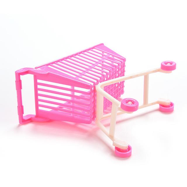 Children's toy 11CM Pink Shopping Cart for Lifestyle Accessories Classic Toys for Kids Girls Gift