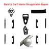Carbon Fiber Interior Decor Stickers for Black Cat Ora R1: Central Control, Gear Position, and Door Panels