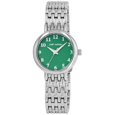 Women's Watch - Akari - Silver Stainless Steel (links) - Analog Green Dial - Quartz 5 ATM 28 Mm