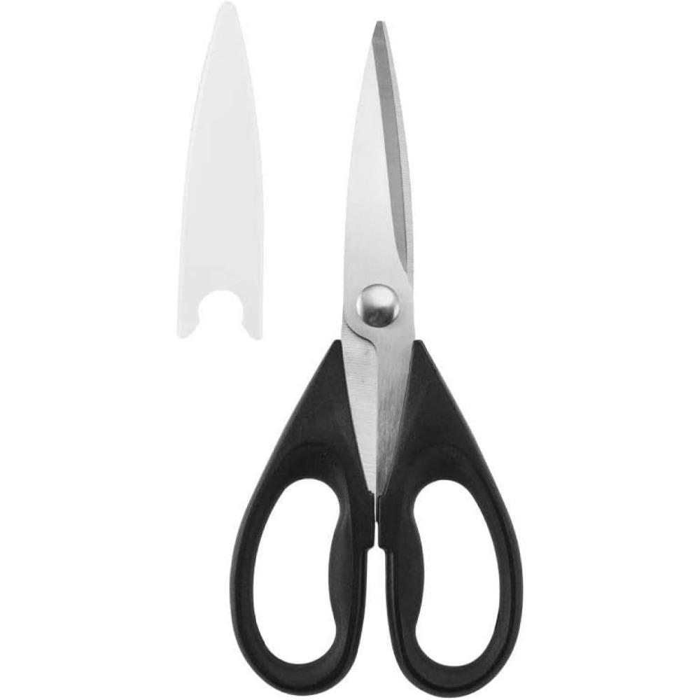 

All Purpose Kitchen Shears with Protective Sheath Durable Stainless Steel Scissors, Dishwasher Safe, Soft Grip Comfort Handle, 8.72 Inch, Black 1 Pack чёрный