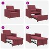 Extendable Sleeper Sofa Single Burgundy Red 90 X 165 X 87 Cm Fabric
