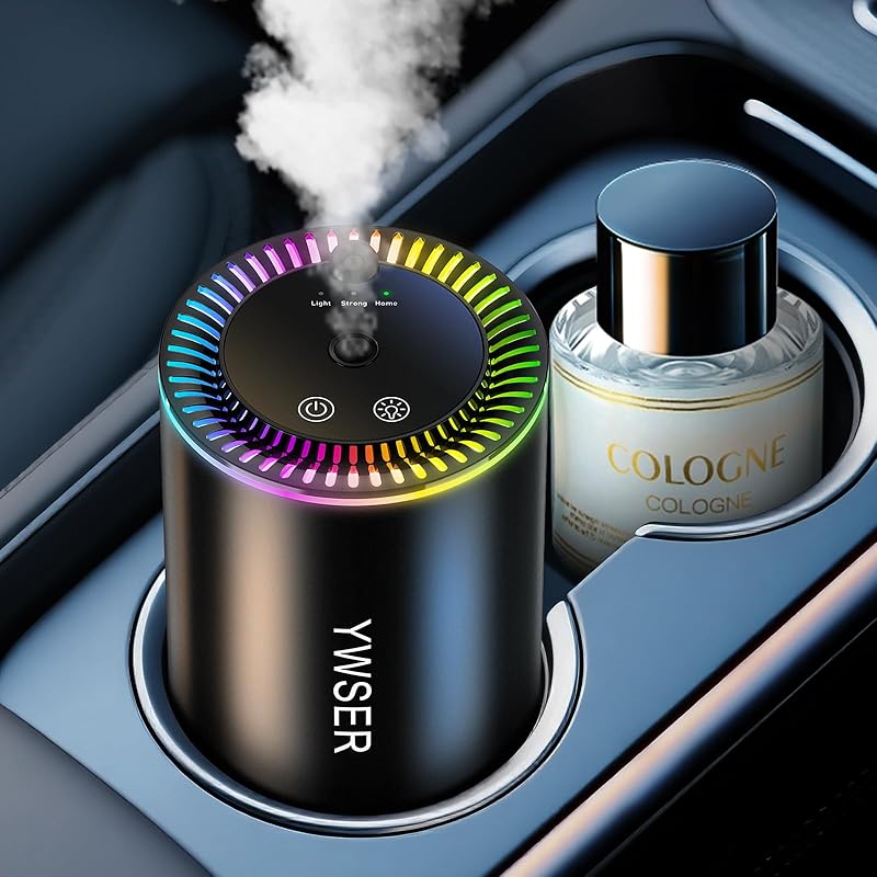 Smart Car Air Freshener, Car Air Freshener Diffuser with Starry Sky Projection and 50ml Perfume, Auto On/Off Intelligent, 3 Mode Adjustable Cologne