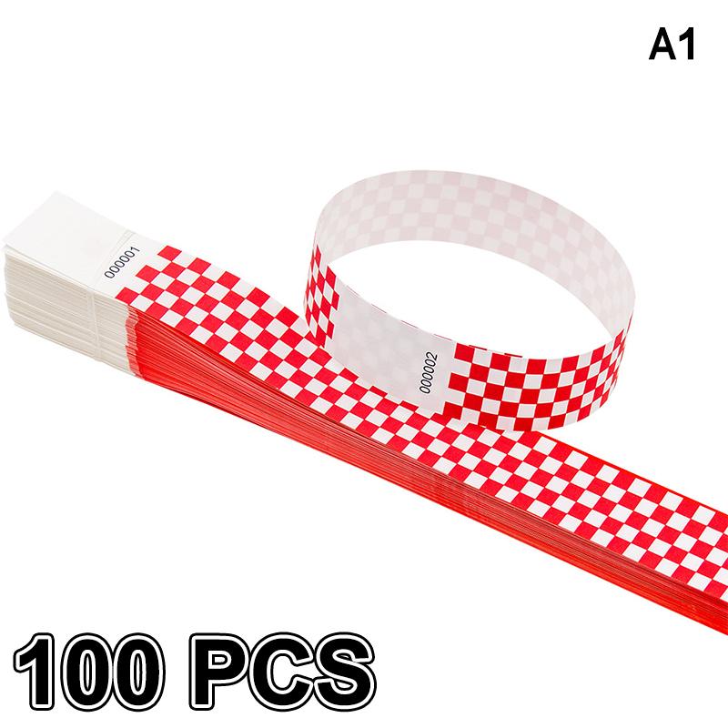 50/100Pcs Mosaic Pattern Colorful Paper Wristbands Waterproof Disposable Bracelets For Parties, Concerts, Festivals