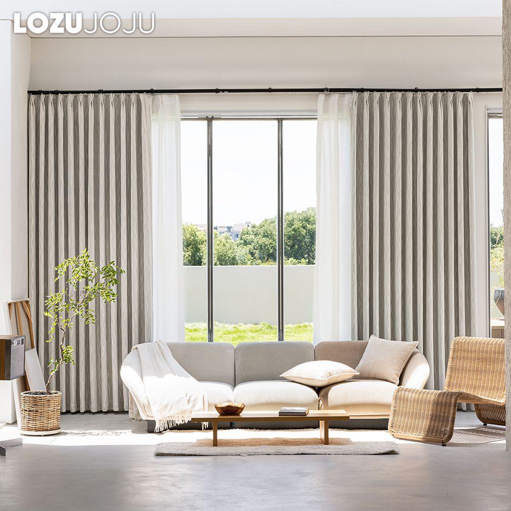 1PC LOZUJOJU Elegant Solid Color Blackout Curtain Double-sided Chenille Jacquard Thick Curtains for Bedroom Living Room Balcony Window for Home Decor