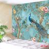 2D Chinoiserie Peacock Flower Backdrop Living Room Banner
