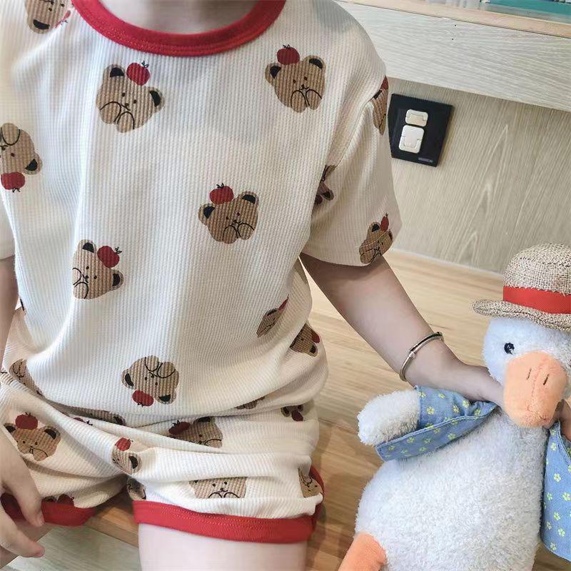 Ice Silk Baby Summer Pajamas - Short-Sleeved and Loose Fit for Boys and Girls