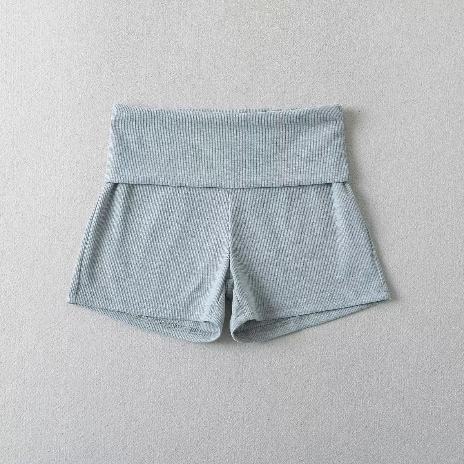 

2025 узкие шорты для девушек с талией, уличные женские обтягивающие шорты с обтягивающими бедрами, обтягивающие спортивные брюки M светло-серый