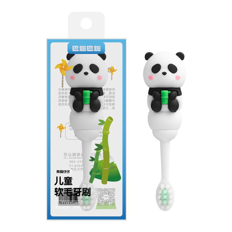 

Мультяшная детская зубная щетка «Панда» с мягкой щетиной для чистки и защиты десен, маленькая головка щетки, подходит для детей в возрасте 3-12 лет
