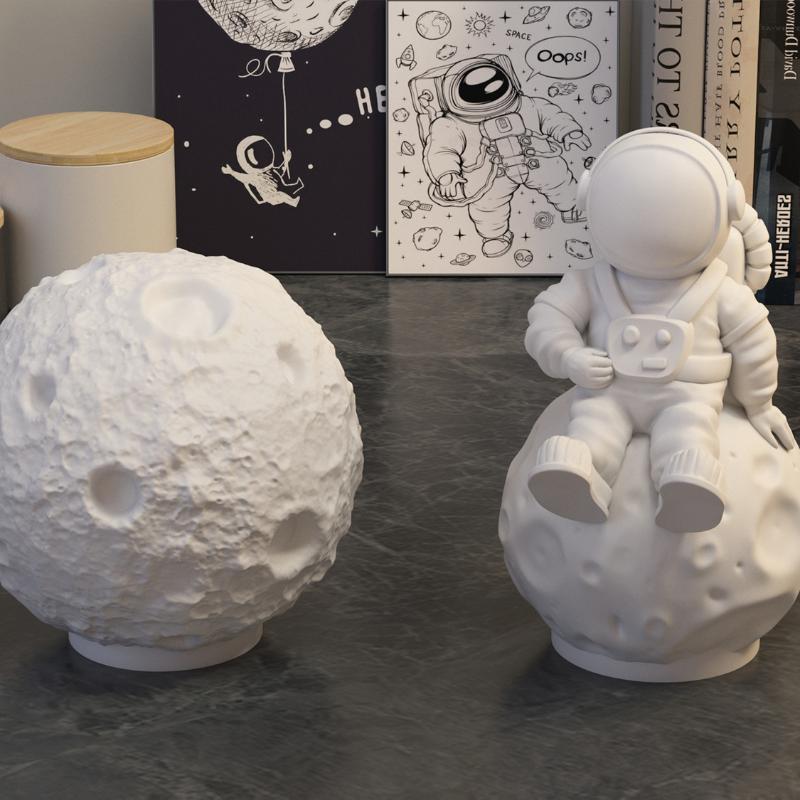 3D Weltraum-Astronaut Silikon-Kerzenformen Weich Leicht zu entformen Handgefertigt Luft- und Raumfahrt-Thema Gipsbasteln Harz Zementform