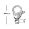 10pcs 6 7 8 9mm Stainless Steel Lobster Clasps Silver Color End Clasp Women For DIY Jewelry Making Necklace Bracelets Findings