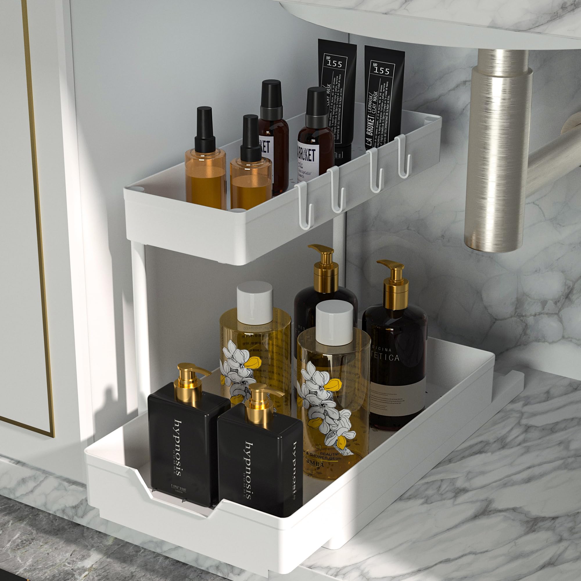 

Органайзер для хранения под раковиной, выдвижной шкаф, органайзер, выдвижная полка, органайзеры и системы хранения под раковиной для кухни белый