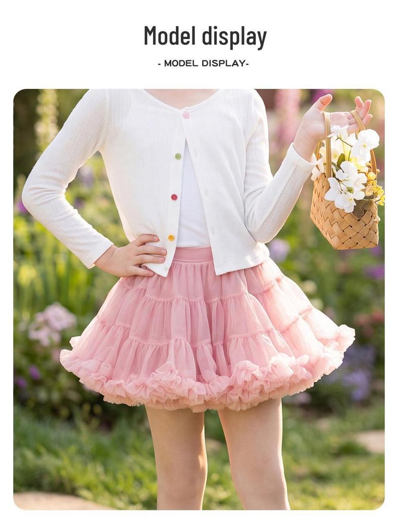 Upgraded Fluffy Layered Tutu Skirt for Girls' Performances
