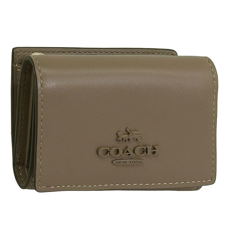 

[coach] wallet ladies trifold folding wallet mini wallet compact outlet brand leather micro wallet CP260 (DARKSTONE/Brown) [product]