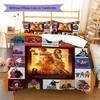 Movie Puzzle Pattern Bedding Quilt Set Quilt Cover Pillowcase Home Decoration Gift (1 * duvet cover + 2 * pillowcase, without core)