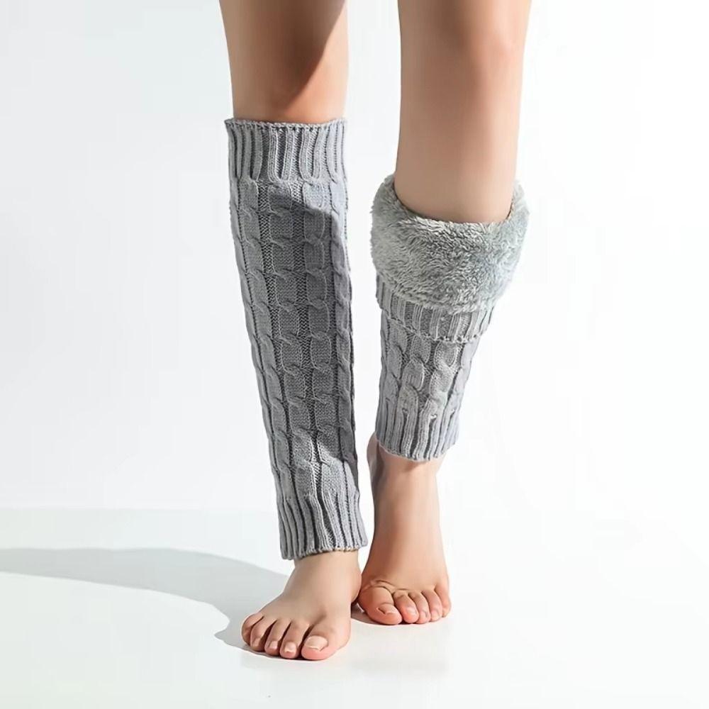 Twist Pattern Women Leg Warmers Double-Layered Ankle Warmer Stretchy Foot Covers Winter Season