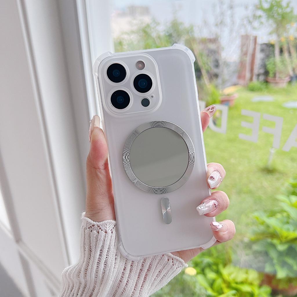 Translucent Silicone Phone Case with Mirror for Realme C85 Pro C65 4G C35 C21 C15 & More Models Shockproof Bumper