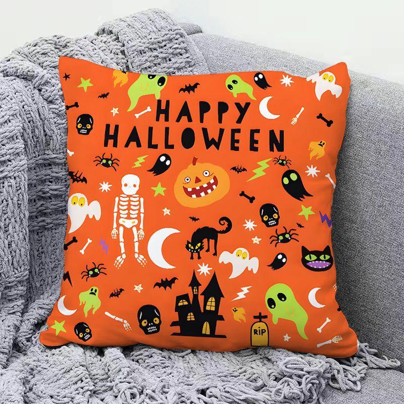 New Halloween Pillow Cover Halloween Horror Skull Witch Decorative Cushion Cover Event Decorative Cushion Cover