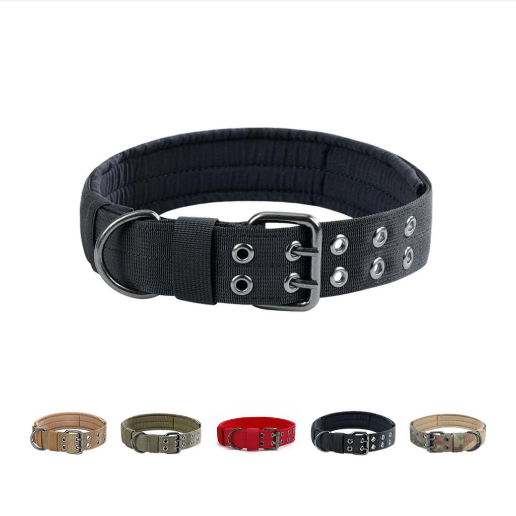 Adjustable Pet Tactical Dog Collar Durable Double Buckle German Shepherd Training Leash and Collar Large Medium Dogs Accessories
