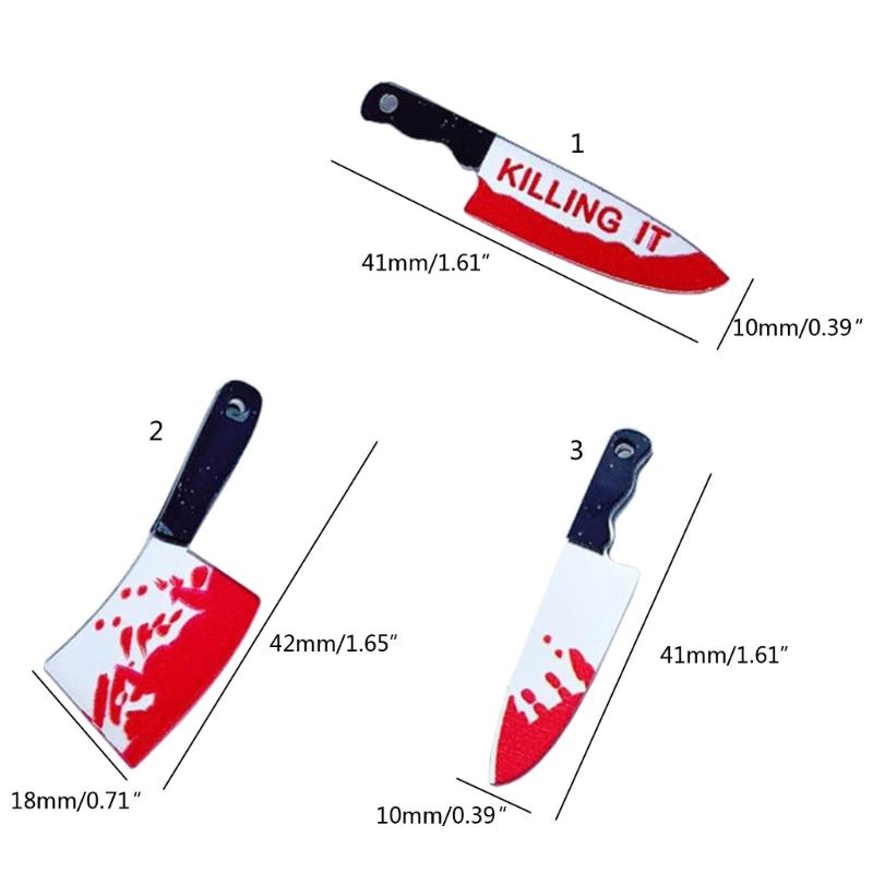 10 Pcs Mini Blood Knife Charm Acrylic Halloween Fake Knife Pendant Decoration for Necklace Earrings Jewelry Making