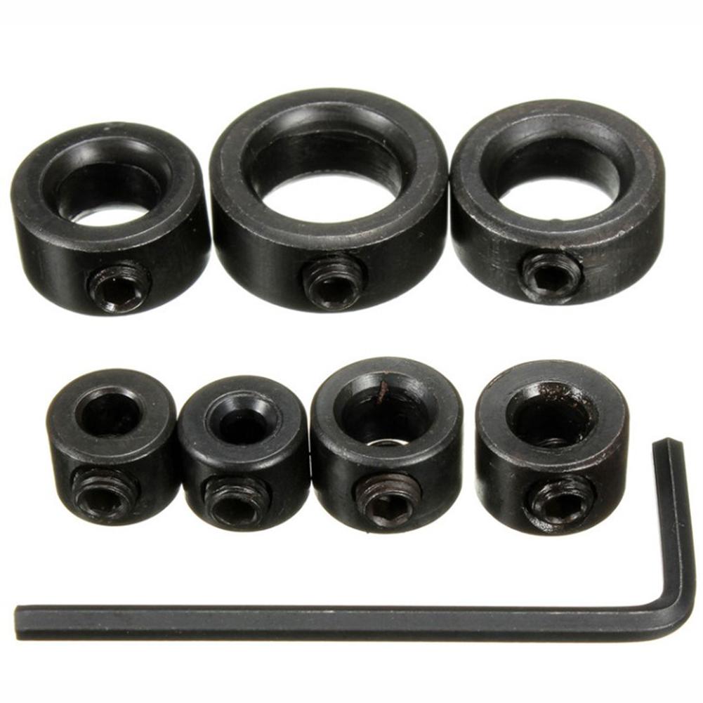 Drill Chuck 7Pcs Depth Stop Collar Ring Hex Wrench