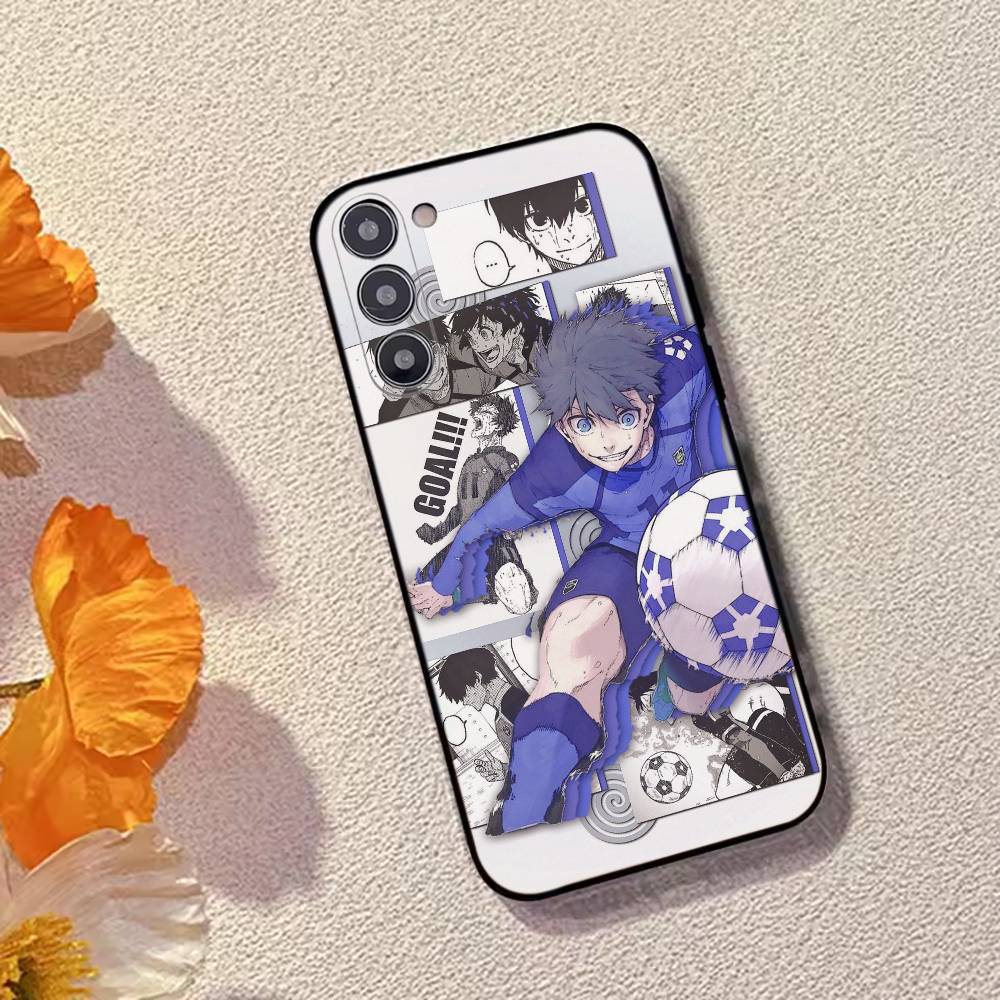 Anime B-Blue L-Lock Phone Case For Samsung Galaxy A73,A72,A71,A70,A53,A52,A51,Soft Silicone Black Cover