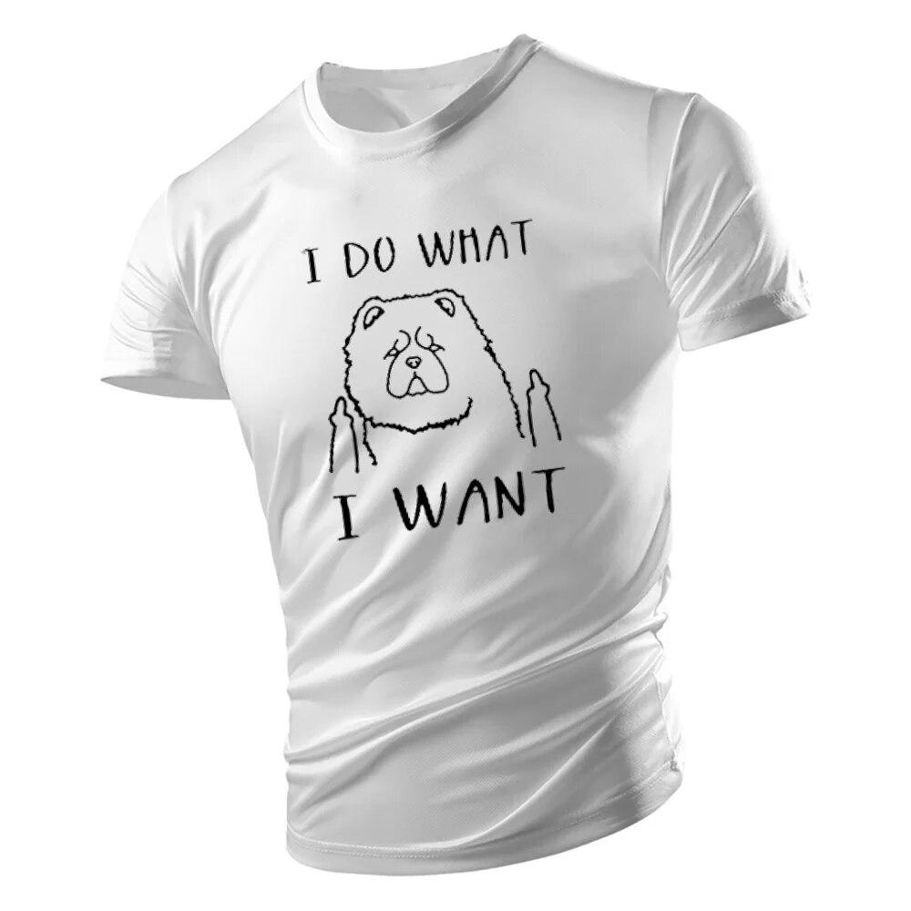 Four Seasons Fashion Casual Sports Style 2D-Cartoon-Hundedruck Herren-T-Shirt mit Rundhalsausschnitt, lockeres, bequemes, kurzärmeliges Herren-T-Shirt