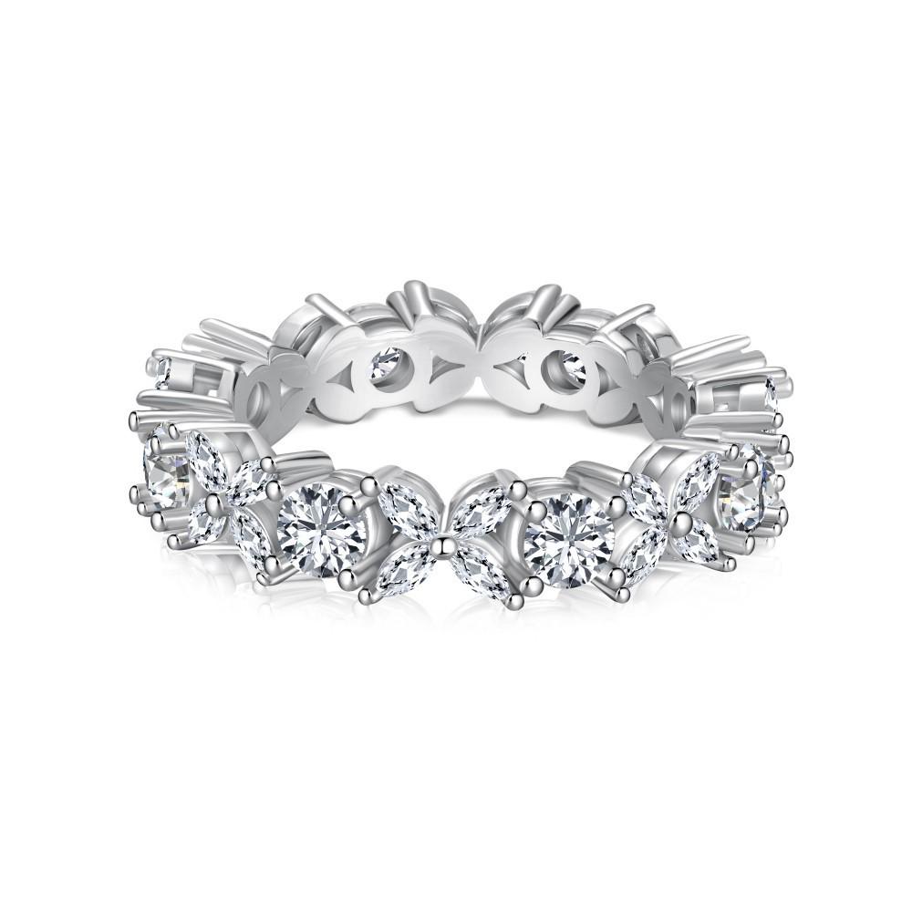 925 Silver Women's Oval Rhombus Diamond Ring - Niche, Light Luxury Design