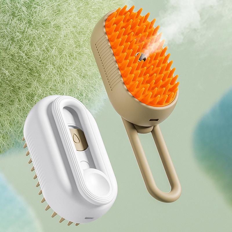 

Паровая щетка для собак, спрей для кошачьей шерсти, 3 в 1, паровая щетка для собак, массаж, уход за домашними животными, удаление спутанных и свободных волос оранжевый